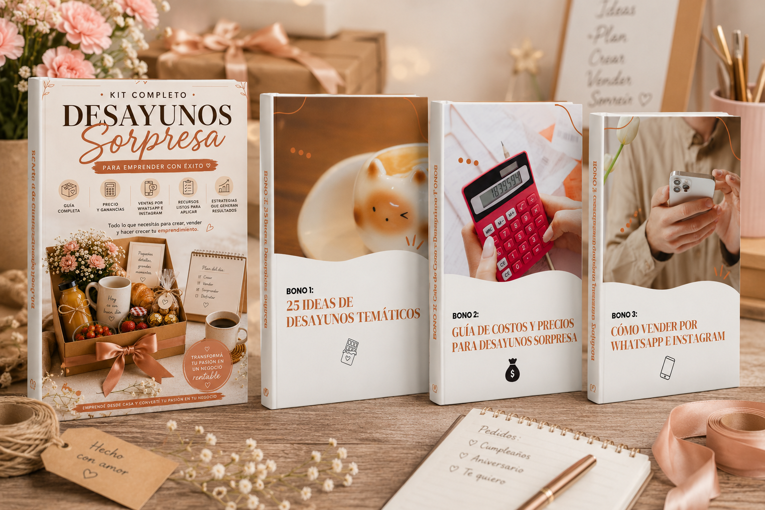 Aprendé el paso a paso para diseñar desayunos irresistibles, calcular precios, conseguir clientes y convertir tu creatividad en una fuente de ingresos, incluso si empezás desde cero.